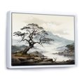 thumbnail image 2 of Designart Large Tree White Framed Wall Art, Grey Minimalism Tree Ink euphony , Trees framed wall art decor, Grey Traditional White Framed Wall Art, 44x34 inches White Color Frame, 2 of 5