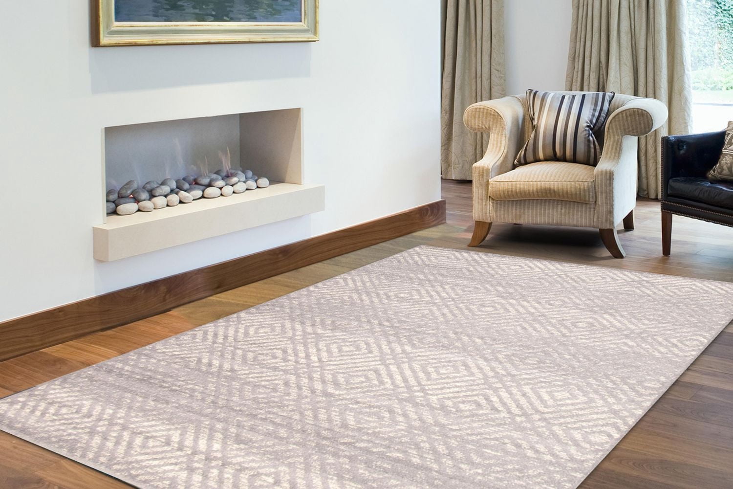 ECARPET Area Rug for Living Room, Geometric Indoor Carpet Ember Collection