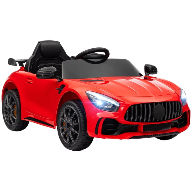 Qaba 12V Mercedes-Benz Licensed Kids Electric RC Car, Ride on Toddler Toys Gift, Red