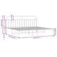 thumbnail image 4 of vidaXL Metal Bed Frame with Headboard White 193x203 cm, 4 of 5