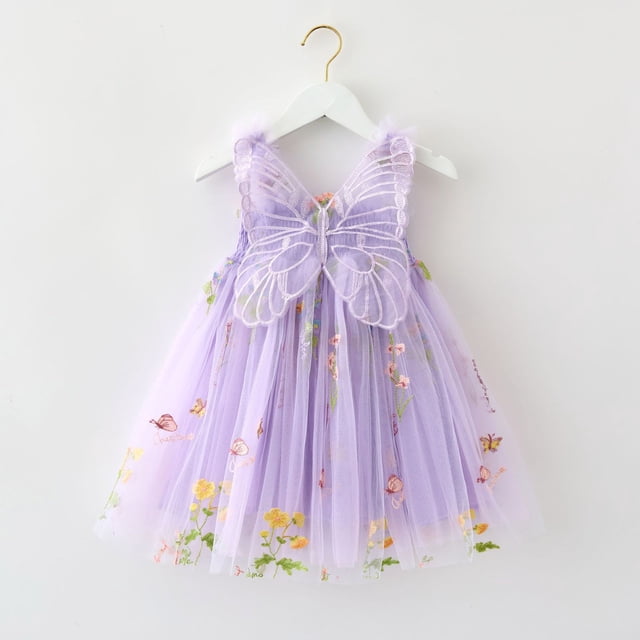 Robe Décontractée pour Filles Sans Manches Tutu pour Filles Robes pour Filles Robe en Tulle 5-6 Ans