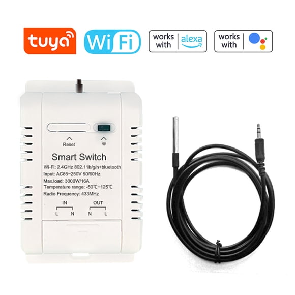 Tuya WiFi Intelligent Energy Circuit Breaker Switch Mobilephone APP with Real-time Temperature Measurement and Day Month Year Power Statistics Function