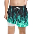 thumbnail image 4 of Maillot de Bain Garçon Uni avec Doublure de Compression Short de Bain Extensible Vert 5T/5 A-6 A, 4 of 4