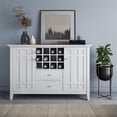 thumbnail image 2 of Bedford Wood 54" Transitional Sideboard Buffet and Wine Rack in White, 2 of 7