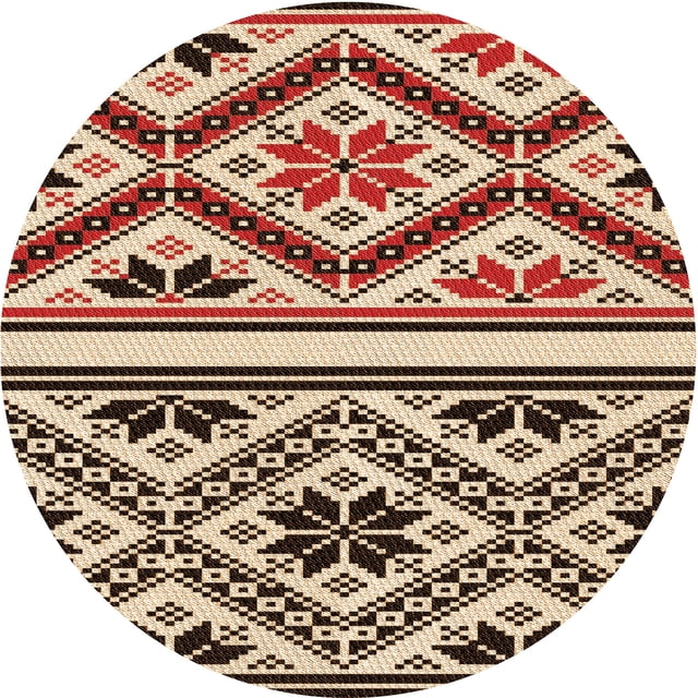 Ahgly Company Tapis Rond Lavable en Machine Intérieur Transitionnel Orange Pastel, 6 Pieds Rond