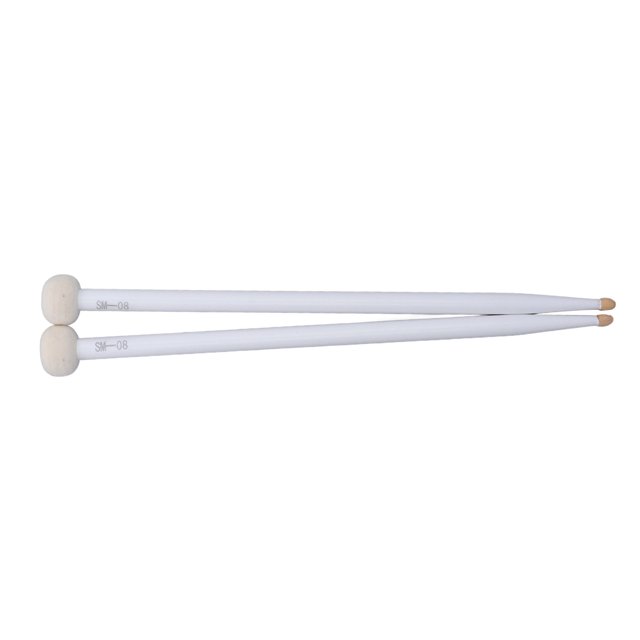 Jeu de Maillet de Batterie, Bonne Main Sentir Même Percussions Maillets Accessoires Feutre Tête pour la Performance Blanc