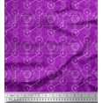 thumbnail image 1 of Soimoi Purple polyester Crepe Fabric Sacred Geometric Printed Craft Fabric by the Yard 52 Inch Wide, 1 of 3
