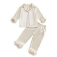 thumbnail image 1 of TIWEKE Little/Big Girls Satin Pajamas Summer Short Sleeve Button Down Silk PJS 2PCS Sleepwear Set,Size 8-9 Years, 1 of 4