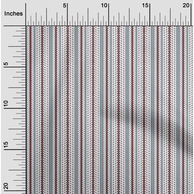 oneOone Silk Tabby Fabric Stripe|Diamond & Triangle Geometric Print Fabric By Yard 42 Inch Wide