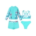 thumbnail image 4 of TTAO Girls Swimming Costumes 3 Piece Tankini Swimsuit Rashguard Swimwear UPF 50+ Long Sleeve Bathing Suits Light Green 16, 4 of 7