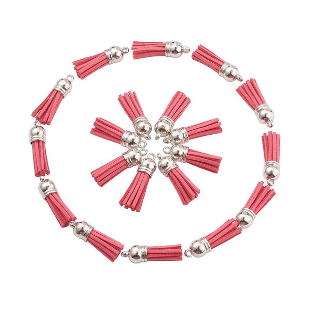 relayinert 100pcs/set Tassel For Keychain Versatile Fringe Accessories For Any Occasion pink-Silver 1Set
