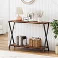 thumbnail image 1 of AKDSteel 2-Tier Long Narrow Console Table, Farmhouse Sofa Table with Storage Shelf for Living Room, Entryway, Hallway, or Office, 1 of 8