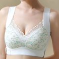 thumbnail image 4 of CHUANK Women‘s Front Closure Posture Wireless Back Support Lace Full Coverage Bra Sky Blue 4XL, 4 of 7