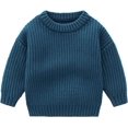 thumbnail image 1 of Toddler Baby Boys Girls Knit Sweater Solid Oversized Crewneck Sweaters Pullover Sweatshirt Tops Fall Winter Clothes, 1 of 3