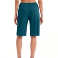 thumbnail image 3 of Plebaso Knee Length Shorts for Women Drawstring Lounge Long Shorts Summer Athletic Shorts with Pockets, 3 of 4