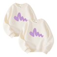 thumbnail image 1 of Chandail en Molleton de Sport 2 Pcs pour Enfants, Pull à Col Rond pour Garçons et Filles, Manches Longues, Couleur Unie, Blanc, 2-14 Ans, 1 of 3