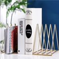 thumbnail image 1 of Nordic Triangle Bookend Heavy Duty Metal Book Stopper Book Stand Unique Geometric Design Book Divider for Shelves Desk Home Office Library, 1 of 9