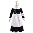 thumbnail image 4 of Robes de Bal de Fin d'Année Formelles Noires pour Bébé, Robe de Soirée pour Enfants Garçon Fille, Manches Longues Courtes, Col Ras du Cou, Midi, Tenue de Soubrette, Déguisements de Cosplay, Robe, Robes de Retour à la Maison Enfant 2025 7 Ans, 4 of 7