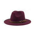 thumbnail image 1 of QualitChoice Woman Fedoras Hat Cap Female Comfortable Breathable Solid Color Winter Caps Wine Red 56-58cm, 1 of 6