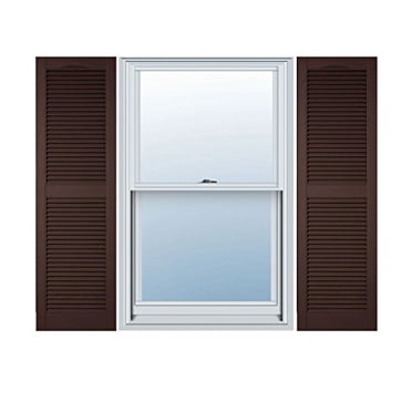 Ekena Millwork LL1S12X03600FB Volet Standard en Vinyle à Vie (par Paire), 12 Pouces L x 36 Pouces H, Brun Fédéral
