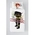 thumbnail image 2 of Ensemble de housse de couette Fireman de Gouchee Home – Literie 2 pièces en coton certifié Oeko-Tex pour enfants avec imprimé costumes, 2 of 3