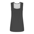 thumbnail image 4 of Timegard Womens Tank Tops Solid Color Square Neck Pleated Sleeveless Dressy Casual Tunic Top Basic Tee, 4 of 6