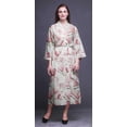 thumbnail image 3 of Bimba Robe Longue Blanche à Fleurs de Soucoupe Magnolia pour Femmes Imprimée Mariée Préparation Demoiselle d'Honneur Peignoirs Peignoirs en Coton TP, 3 of 5