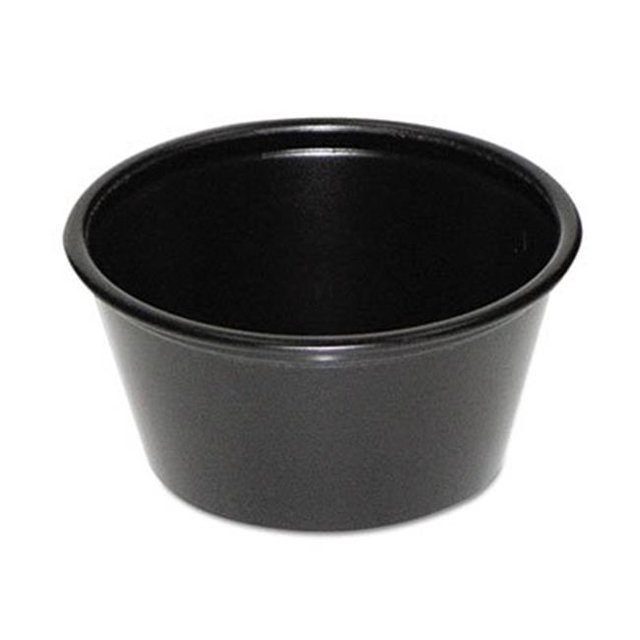 PCT Tasses Soufflées en Plastique 2 oz, Noir