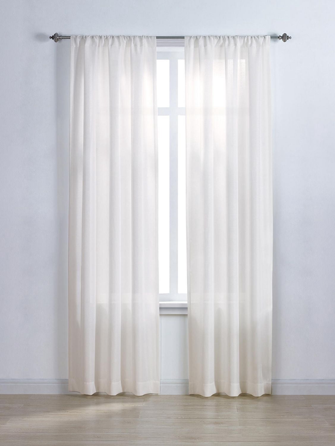 Mainstays Tille 63" Solid Rod Pocket Window Curtains Panel
