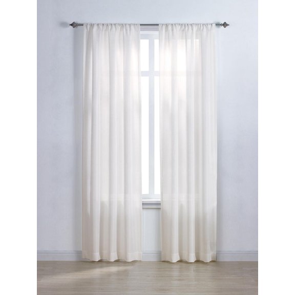 Mainstays Tille 63" Solid Rod Pocket Window Curtains Panel