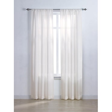 Mainstays Tille 63" Solid Rod Pocket Window Curtains Panel