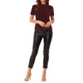 thumbnail image 2 of INSPIRE CHIC Haut en Velours à Paillettes pour Femme Col Rond Manches Courtes Blouse de Soirée Boîte de Nuit TP Bourgogne, 2 of 7