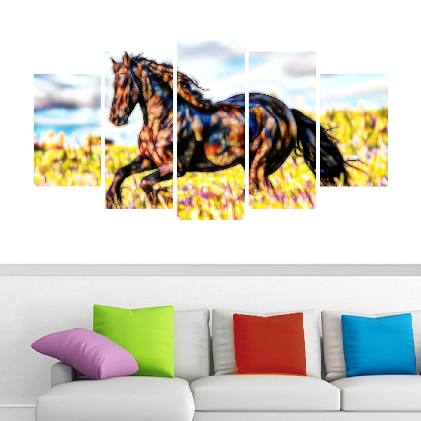Design Art Ride Free Horse Animal Art Single Panel Canvas Wall Art