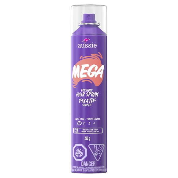 Aussie Mega Flexible Hair Spray for Curly Hair, Straight Hair, and Wavy Hair