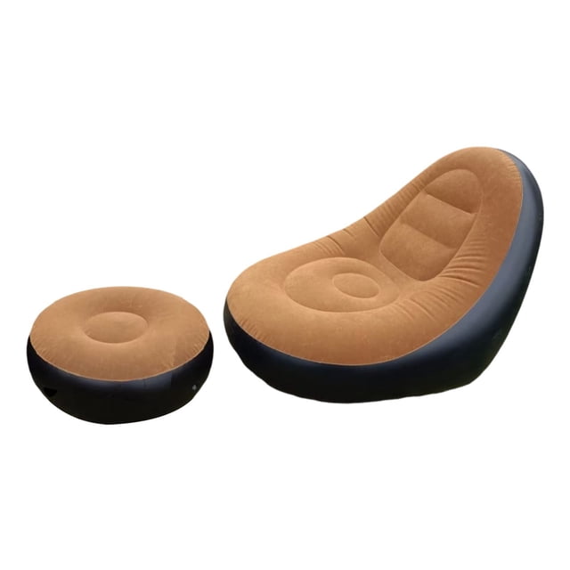 kjfeif Inflatable Deck Chair with Air Pump, Lounger Sofa for Indoor Living Room Bedroom, Outdoor Travel Camping Picnic Beach Chaise Lounges