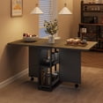 thumbnail image 2 of Alkmaar Folding Dining Table with Drop Leaf and 2 Storage Racks-Ideal for Small Spaces，Versatile Collapsible Extension Dinner Kitchen Office Desk Table, Foldable Extendable Space Saving Furniture, 2 of 7