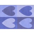 thumbnail image 1 of Ahgly Company Tapis d'Intérieur Lavable en Machine Rectangle Transitionnel Jeans Bleu, 2 Pieds x 5 Pieds, 1 of 7