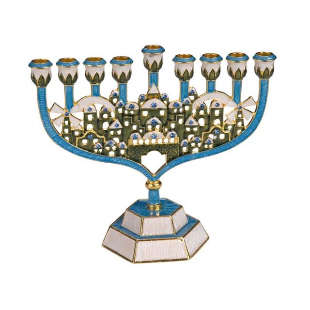 Giftmark EM-664 Menorah avec Bougeoir Bleu