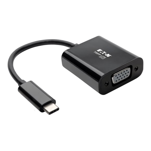 Eaton Tripp Lite Series USB C to VGA Adapter Converter, Thunderbolt 3 - M/F, USB 3.1, 1080p, USB Type C, USB-C, USB Type-C Black - Adapter - 24 pin USB-C (M) to HD-15 (VGA) (F) - USB 3.1 Gen 1 / Thunderbolt 3 - 6 in - 1080p support - black