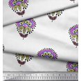 thumbnail image 2 of Soimoi Modal Satin Fabric Leaves & Floral Block Print Fabric by Yard 42 Inch Wide, 2 of 3
