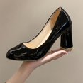 thumbnail image 4 of Escarpins à Talon Bloc pour Femmes, Talons d'Été Décontractés et Confortables, Chaussures à Enfiler à Bout Rond pour Femmes, 4 of 6
