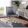 thumbnail image 4 of Meridian Furniture Karina Fauteuil de Bureau Pivotant Réglable en Velours Gris et Or, 4 of 12
