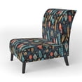 thumbnail image 3 of Designart "Nomadic Mosaic II" Multicolor Paisley Upholstered Accent Chair - Glam Arm Chair For Bedroom, 3 of 7