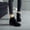 Black, variant on Amzcrzy Ankle Boots for Women Women's Large Size Solid Color Flannelette Mid-Calf Boots Non-Slip Boots with Thick Heels Womens Booties Women's Boots Booties for Women Boots for Women Womens Boots