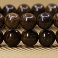 thumbnail image 4 of Natural Bronzite Gemstone 8mm Round Beads Stretch Bracelet 7" Unisex, 4 of 5