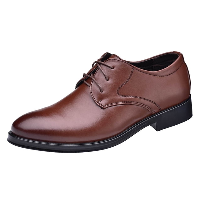 Kcodviy Style Men's Breathable Comfortable Men's Handmade Leather Custom Shoes Business Lace Up Work Casual Leather Shoes for Men Slip on Leisure Solid Color Leather Shoes Men Size 13 Shoes