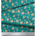 thumbnail image 2 of Soimoi Modal Satin Fabric Leaves & Flower Floral Printed Fabric 1 Yard 42 Inch Wide, 2 of 3