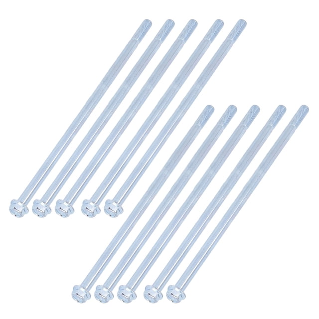 10 Pcs Lengthened Half Thread Screws Hex Half Tooth Screw Carbon Steel Half Threaded For Gasoline Generator Gasoline Pump