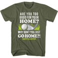 thumbnail image 1 of Happy Gilmore Go To Your Home Military Green Adult T-Shirt, 1 of 2