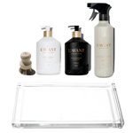 L'AVANT Collective Luxury Home Essentials | High Performing Dish Soap Hand Soap Multipurpose Cleaner Spray Scrub Brush Lucite Tray | Luxurious Ingredients Reusable Bottles (Fresh Linen)
